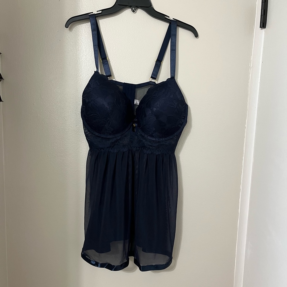 Daisy Fuentes (NWOT) Navy Blue Lingerie Set